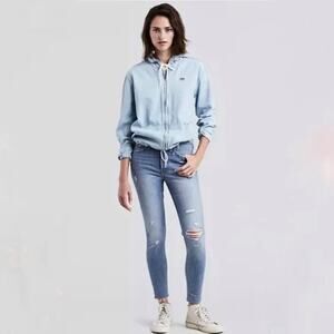 Levi's Wedgie Skinny High Rise Jeans SIZE 27 x 27 Distressed Blue Stretch